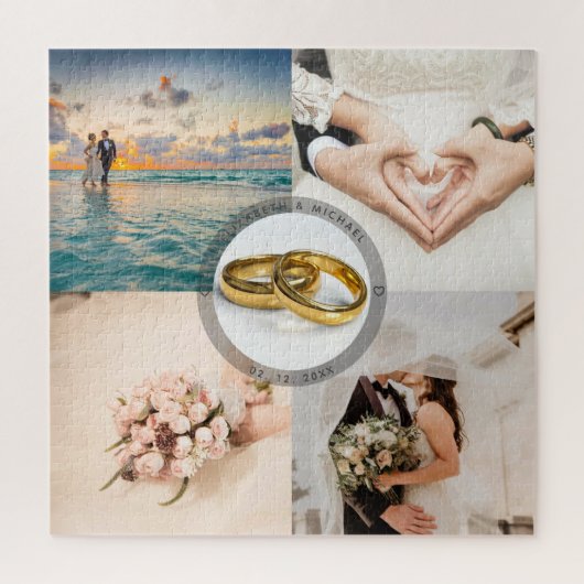 Puzzle Collage photo de l'anniversaire du couple de jeune (Vertical)