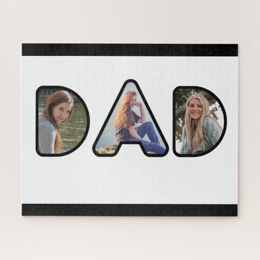 Puzzle Collage photo de papa noir et blanc (Horizontal)