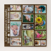 Puzzle Collage photo Dk Rustic Wood Custom Family Carré (Horizontal)