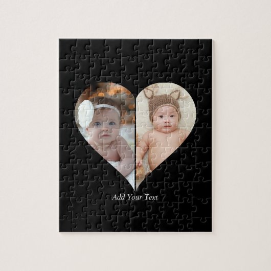 Puzzle Collage photo en forme de coeur 2 (Vertical)