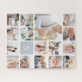 Puzzle Collage photo et monogramme personnalisés (Horizontal)