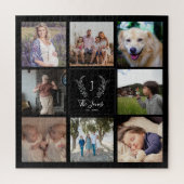 Puzzle Collage photo familial de 8 monogramme nom souveni (Vertical)