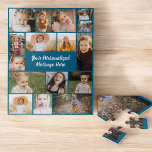 Puzzle Collage photo famille 16 Instagram Photo bleu<br><div class="desc">Créez un garde-robe spécial grâce à ce collection de photos personnalisées moderne Puzzle couleur personnalisée ! Doté de vos photos préférées dans une mise en page de collage élégante, ce puzzle personnalisable vous permet de télécharger plusieurs images et de sélectionner la couleur arrière - plan qui convient à votre goût....</div>