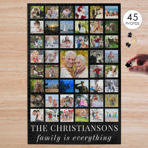 Puzzle Collage photo FAMILLE EST TOUTE Black