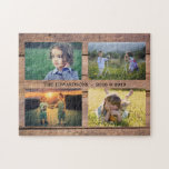 Puzzle Collage photo famille unique sur bois rustique gra<br><div class="desc">Collage photo de famille puzzle Vous pouvez le personnaliser et ajouter vos plus belles photos. Super !</div>