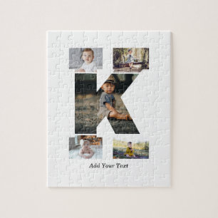 Puzzle Collage photo lettre noir et blanc K