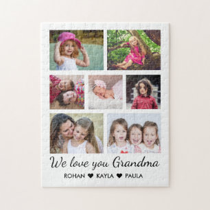 Puzzle Collage photo Love You Grandma 7 White