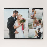 Puzzle Collage photo mariage avec ZigZag Montage photo<br><div class="desc">Créez votre propre puzzle photo mariage avec 4 de vos photos préférées. Le modèle photo est mis en place pour créer un collage photo avec une photo principale de l'arrière - plan, superposée avec les trois autres photos en zigzag vertical. Vos images sont affichées en format paysage avec des cadres...</div>