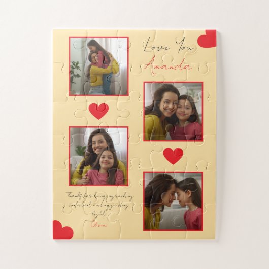 Puzzle Collage photo moderne de Red Hearts (Vertical)