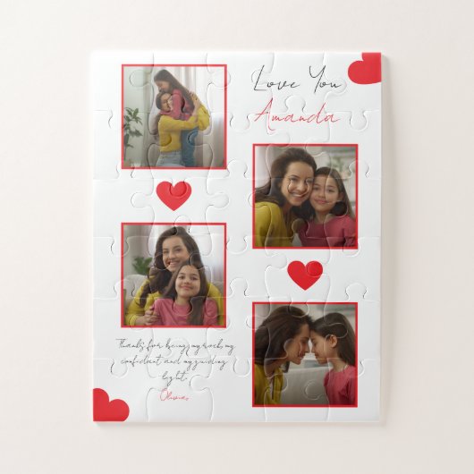 Puzzle Collage photo moderne de Red Hearts (Vertical)