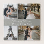 Puzzle Collage photo moderne Nouveaux mariés Monogramme G<br><div class="desc">Célébrez votre mariage récent avec ces 4 photos,  monogrammed.</div>