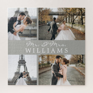 Puzzle Collage photo moderne Nouveaux mariés Monogramme G