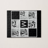Puzzle Collage photo noir et blanc 6 Monogramme personnal (Horizontal)