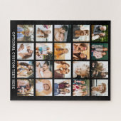 Puzzle Collage photo noir simple 20 photo personnalisée (Horizontal)