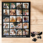 Puzzle Collage photo noir simple 20 photo personnalisée<br><div class="desc">Ce Simple Photo Collage 20 Photo Personnalisé Jigsaw Puzzle est la meilleure façon de présenter vos souvenirs préférés. Avec la place pour 20 photos, il fait un cadeau significatif et unique pour les proches, ou un souvenir amusant pour vous-même. Qu’il s’agisse de vacances en famille, d’anniversaires ou de moments spéciaux,...</div>