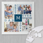 Puzzle Collage photo personnalisé 4 Meilleur papa jamais<br><div class="desc">Custom Photo Collage puzzle puzzle pour le meilleur papa jamais. Le modèle est mis en place pour vous permettre d'ajouter 4 de vos photos préférées, l'année et le début. Un grand cadeau pour la fête des pères, l'anniversaire ou comme gardien d'un événement ou d'une réalisation personnelle. Le design a une...</div>