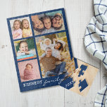 Puzzle Collage photo personnalisé 5 Photo Nom de famille<br><div class="desc">Créez votre propre casse-tête photo collage avec 5 de vos photos préférées sur un arrière - plan bleu.Personnalisez avec le nom de famille et l'année. Le puzzle de collage photo de famille est parfait pour les activités en solo ou en famille. Les puzzles Jigsaw vous aident à vous détendre et...</div>