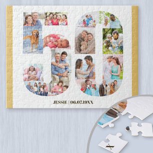 Puzzle Collage photo personnalisé numéro 50 pour 50e anni