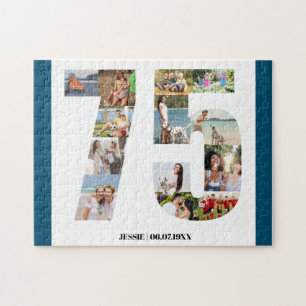 Puzzle Collage photo personnalisé numéro 75 pour 75e anni