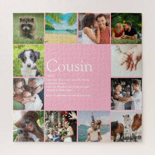 Puzzle Collage photo rose girly Définition de cousine amu
