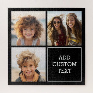 Puzzle Collage photo tendance noir et blanc avec 3 photos