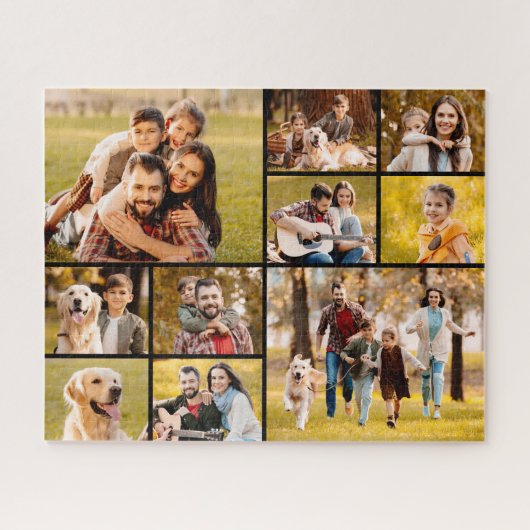 Puzzle Collage photo unique 10 noir simple (Horizontal)