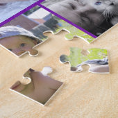 Puzzle Collage photos nom de famille violet (Côté)