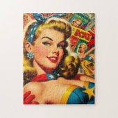 Puzzle Collage Pin-Up de Pulp Kitsch Rétro (Vertical)