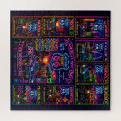 Puzzle Collage timbre Route Mère néon (Horizontal)