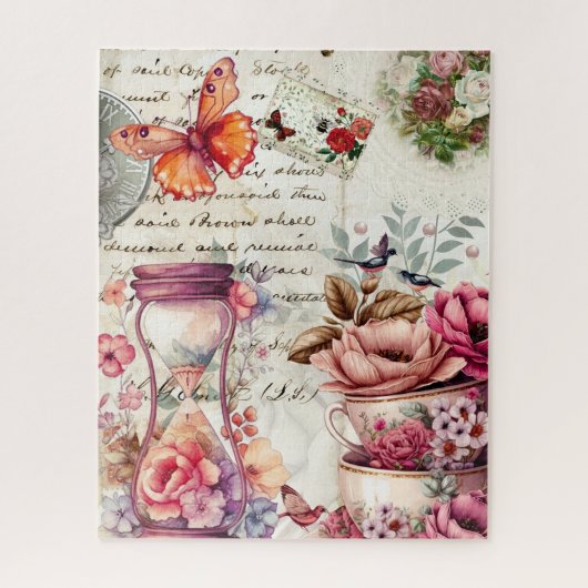 Puzzle Collage vintage aquarelle (Vertical)