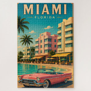Puzzle 🌊 Collection Rétro de la ville de Miami South Bea