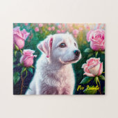 Puzzle Collection rose Et Belle Chienne (Horizontal)