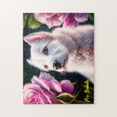 Puzzle Collection rose Et Mignonne Chien (Vertical)
