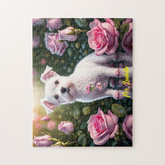 Puzzle Collection roses Et Petits Chiens (Vertical)