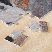 Puzzle collie chien à la frontière dans un hangar à bois  (Côté)