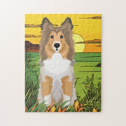 Puzzle Collie Dog (Vertical)