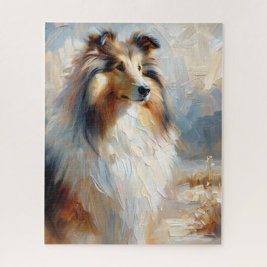 Puzzle Collie Dog Portrait Peinture (Vertical)