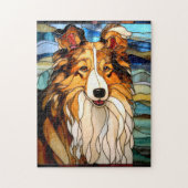 Puzzle Collie en verre tendu (Vertical)