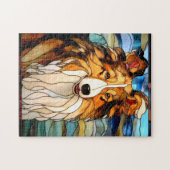 Puzzle Collie en verre tendu (Horizontal)