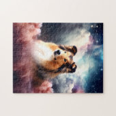 Puzzle Collie rugueuse avec Arrière - plan d'espace cloud (Horizontal)