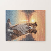Puzzle Collie standard au bord d'un lac (Horizontal)
