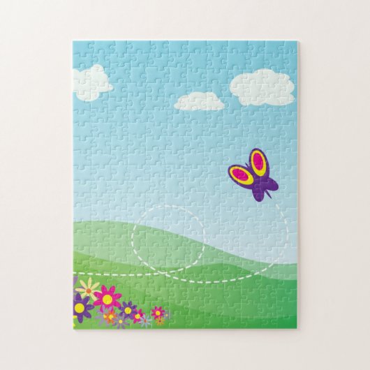 PUZZLE COLLINE AVEC BOUTEILLE ET FLEURS (Vertical)