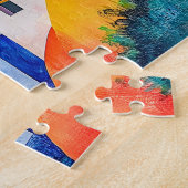 Puzzle Collines de Santorin aux teintes abstraites (Côté)