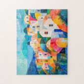 Puzzle Collines de Santorin aux teintes abstraites (Vertical)