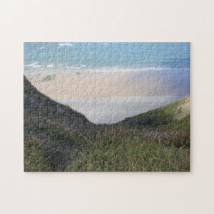 Puzzle Collines herbeuses de paysage marin avec la photo