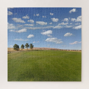 Puzzle Collines vertes avec ciel bleu au-dessus de la nat