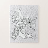Puzzle Color Your Own Raven Gryphon (Vertical)