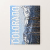 Puzzle Colorado Snowy Mountains Typographie et photo (Vertical)