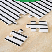 Puzzle Colorblock blanc noir et cercle vert (Côté)
