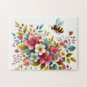 Puzzle Coloré, Abeille printanière/florale (Horizontal)